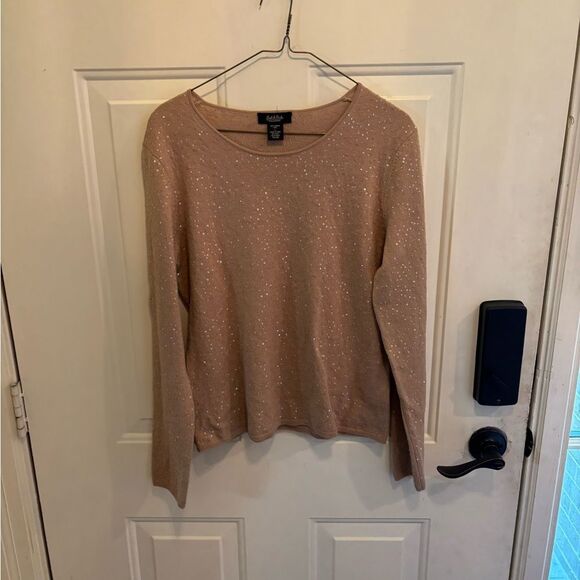 Peck & Peck Gold Crew Neck Merino Wool Sweater - Picture 2 of 5